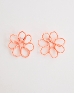 Brinco Maxi Flor Pétala Vazada Salmão