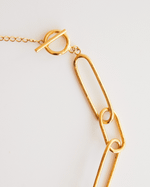 Colar Elos Alongados Fecho T Dourado