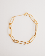 Colar Elos Alongados Fecho T Dourado