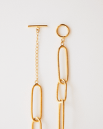 Colar Elos Alongados Fecho T Dourado