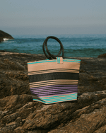 Bolsa Ipa Nylon Listras Bege Lilás