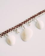Choker Conchas Natural Macramê Bicolor