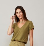 BLUSA ELBA MC - VERDE OLIVA