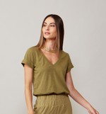 BLUSA ELBA MC - VERDE OLIVA