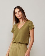 BLUSA ELBA MC - VERDE OLIVA