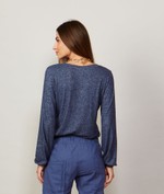 BLUSA AUSTIN ML - AZUL MESCLA