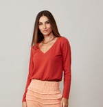 BLUSA ELBA ML - FERRUGEM