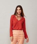 BLUSA ELBA ML - FERRUGEM