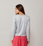 BLUSA BASIL - CINZA