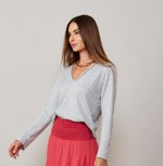 BLUSA BASIL - CINZA