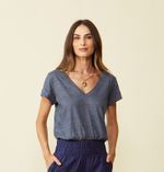 BLUSA ELBA MC - AZUL MARINHO