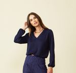 BLUSA AUSTIN ML - AZUL MARINHO