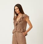BLUSA TRAMA BOTOES-CACAU
