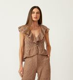 BLUSA TRAMA BOTOES-CACAU