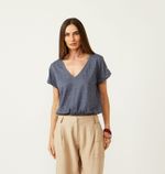 BLUSA ELBA MC - AZUL MARINHO