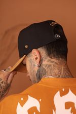 Boné Effel Culture Snapback Aba e Logo Couro Sintético Ref-2026-5984