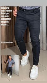 Calça Chino Alfaiataria True Hero Skinny Sarja Elastano