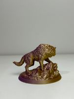 Impressão 3D - Lobo  - PLA nas Cores Dourado e Roxo
