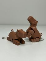 Impressão 3D - Chaveiro capivara flexi - PLA na Cor Marrom