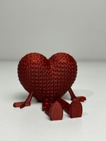 Impressão 3D - Coração com perninhas - PLA vermelho glitter