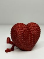 Impressão 3D - Coração com perninhas - PLA vermelho glitter