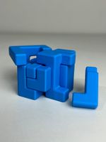 Impressão 3D - Cubo Quebra-Cabeça - PLA na Cor Azul