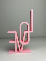 Impressão 3D - Decoração love - PLA na Cor Rosa