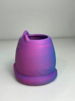 Impressão 3D - Porta-lápis Gatinho - PLA Dual Color Azul e Rosa