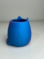 Impressão 3D - Porta-lápis Gatinho - PLA Dual Color Azul e Rosa