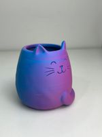 Impressão 3D - Porta-lápis Gatinho - PLA Dual Color Azul e Rosa