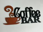 Impressão 3D - Quadro Coffee Bar -  PLA nas Cores Marrom e Preto