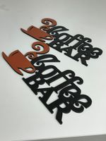 Impressão 3D - Quadro Coffee Bar -  PLA nas Cores Marrom e Preto