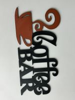 Impressão 3D - Quadro Coffee Bar -  PLA nas Cores Marrom e Preto