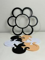 Impressão 3D - Kit Porta-Copo Gatinhos - PLA na Cor Bege, Branco e Preto