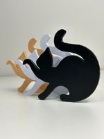 Impressão 3D - Kit Porta-Copo Gatinhos - PLA na Cor Bege, Branco e Preto