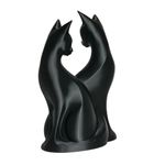 Impressão 3D - Casal de Gatos -  PLA na Cor Preto
