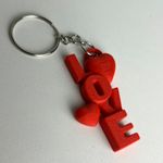 Impressão 3D - Chaveiro Love - PLA na Cor Vermelho