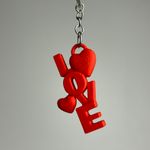 Impressão 3D - Chaveiro Love - PLA na Cor Vermelho