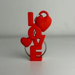 Impressão 3D - Chaveiro Love - PLA na Cor Vermelho