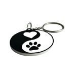 Impressão 3D - Chaveiro Yin Yang Pets - PLA nas Cores Preto e Branco