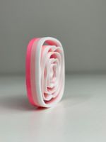 Impressão 3D - Fidget Orbital Quadrado - PLA Nas Cores Rosa E Branco