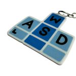 Impressão 3D - Chaveiro WASD -  PLA nas Cores Azul e Branco