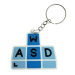 Impressão 3D - Chaveiro WASD -  PLA nas Cores Azul e Branco