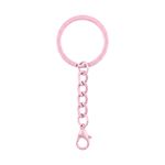 Kit 100 Chaveiro Gancho Argola Simples Rosa Claro