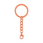 Kit 100 Chaveiro Gancho Argola Simples Laranja
