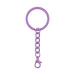 Kit 100 Chaveiro Gancho Argola Simples Roxo