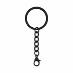 Kit 100 Chaveiro Gancho Argola Simples Preto 