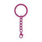 Kit 100 Chaveiro Gancho Argola Simples Rosa Escuro