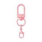 Kit 100 Chaveiro Gancho Duplo Rosa Claro Giratório 