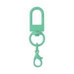 Kit 100 Chaveiro Gancho Duplo Giratório  Verde Agua